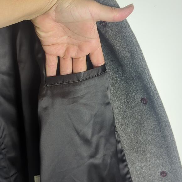 Vintage Lambswool Silk & Mohair Button Down Single Breasted Pea Coat Women's 12 - Picture 8 of 10